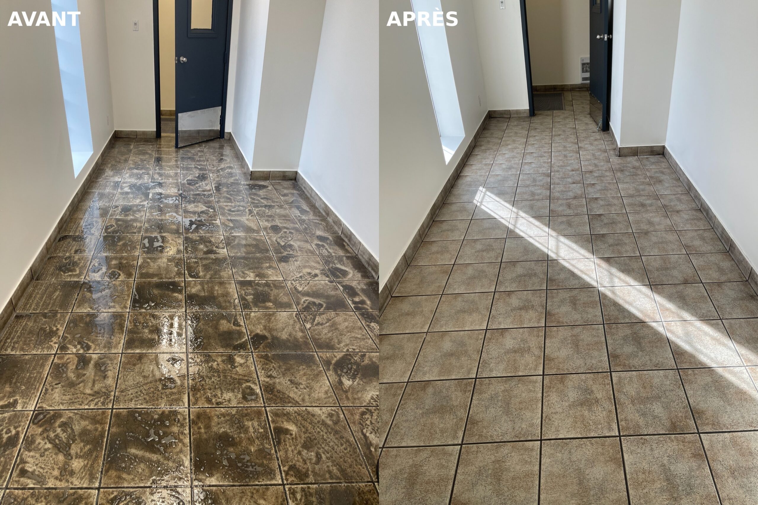 Custom cleaning of entrance and hallway in a residential property